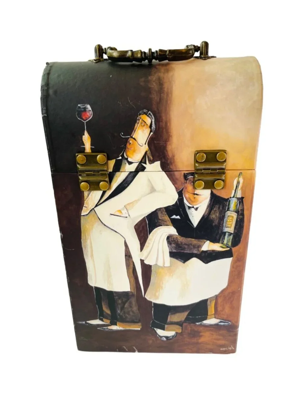 Wine Gift Box Caddy Gift Carrier Brass Fixtures 13